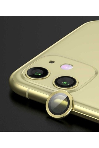 Apple Uyumlu iPhone 12 Zore Cl-01 Kamera Lens Koruyucu Sarı