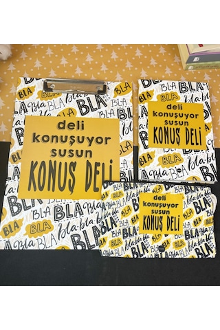 Deli Konuşuyor Susun Tasarımlı Defter Kalemlik Ve Sekreterlik Kır