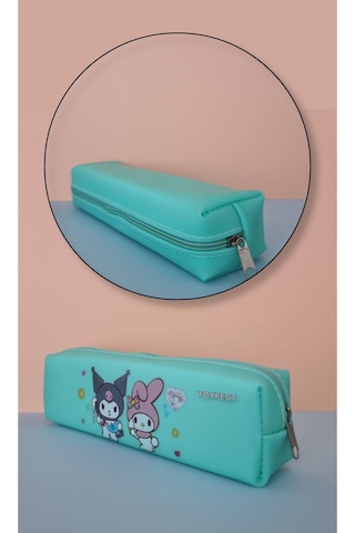 Kuromi My Melody Hello Kitty Cinnamoroll Figürlü Yumuşak Silikonlu Kalem Kutusu Kalemlik - Yeşil