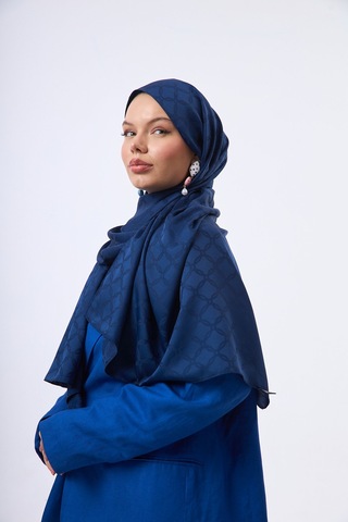 Mirsoy Scarf Lina Modern Desen Şal Lacivert