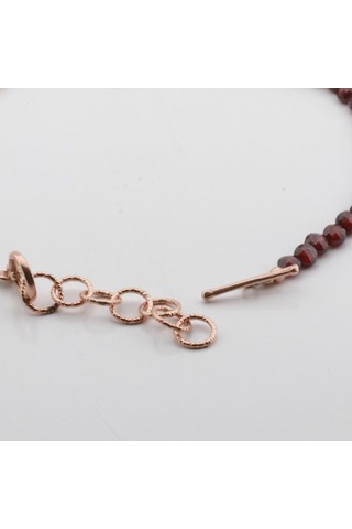 Sitrin Taşlı Rose Gold Halhal Gümüş