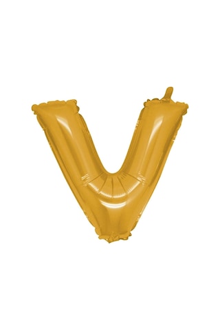 34 İnç V Gold Renk Harf Folyo Balon 34 İnç V Gold Renk Harf Folyo Balon