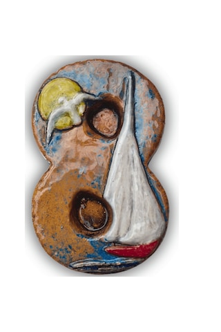 El Yapımı Deniz Temalı Seramik Kapı No.8 - 8x13 Cm - Akdeniz/ege Ruhu - Dekoratif Ev, Villa, Site Girişi, Dış Mekan Ve Apartman Girişi -