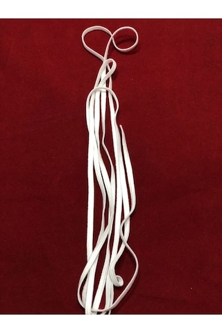 200 Mt Beyaz Yassı Maske Lastiği 5 Mm Örme Lastik