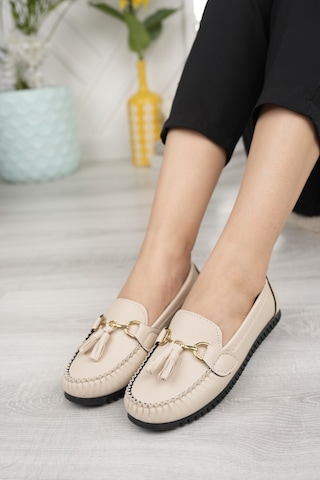 Khayt Tassel Casual Günlük Kadın Babet Ayakkabı Bej