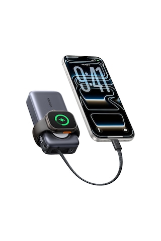 Ugreen 10.000 Mah 30w Magsafe Kablosuz Hızlı Şarj Powerbank, Apple Uyumlu Watch Şarj Destekli 5w , 55434b Gri