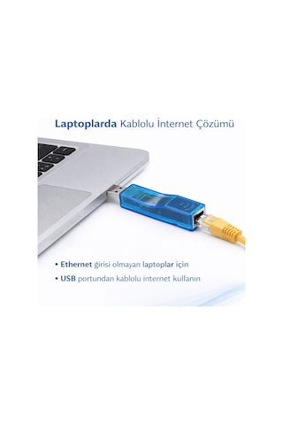 Usb To Ethernet Adaptör, Usb Rj45 Dönüştürücü, Usb Ethernet, Usb Network Kartı