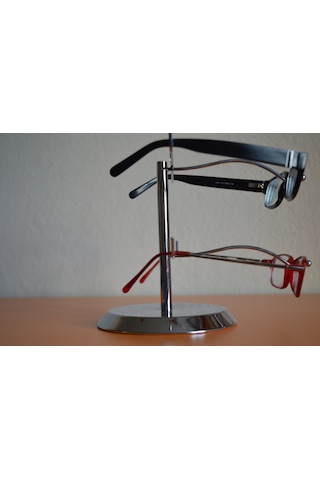 Krom Gözlük Standı Düzenleyecı Organizer 2 Lı Gri