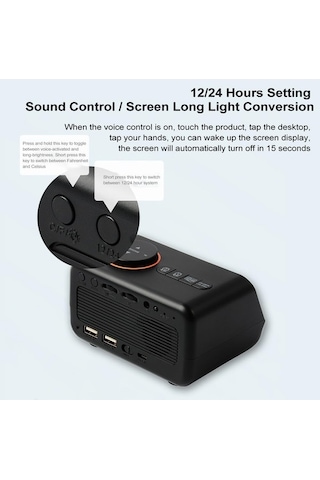 Besthome1 Mistaha Büyük Led Ekranlı Dijital Çalar Saat, 0-100% Dimmer, Uyku Ve Okuma Modu