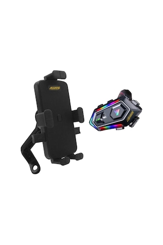 Y20 Kask Kulaklık İnterkom + Motosiklet Telefon Tutacağı