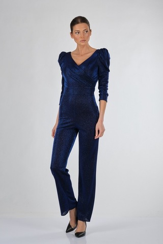 Dori V Yaka Simli Uzun Kollu Lacivert Kadın Elbise 221Kb4079-Lacivert-38