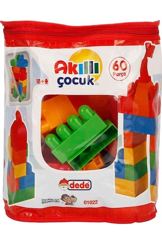 Akıllı Çocuk Renkli Bloklar 60 Parça Eğitici Ve Taşınabilir Yapı Oyuncağı