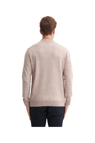 Cazador Premium Courspoun Slim Fit Yarım Balıkçı Kazak-33250 Bej Melanj