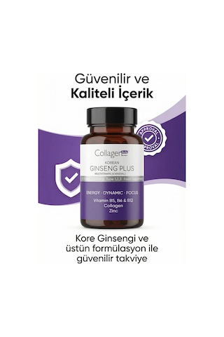Collagen Forte Platinum Ginseng Plus Multivitamin & Mineraller Collagen Tip 1-2-3 30 Kapsül