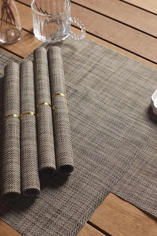 Perotti Bready Hasır Görünümlü 6 Lı Amerikan Servis Gri 15298 Gri