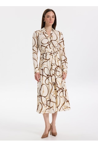 Lauren Ralph Lauren Beyaz Kadın Elbise Rowella-long Sleeve-day Dress