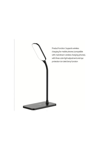 Boatshop1 Siyah Usb Port Ve Kablosuz Sarj Pedli Modern Led Masa Lambasi Calisma Okuma Icin Katlanabilir Tasarim Yurtlar Ev Ofisler Ideal Siyah