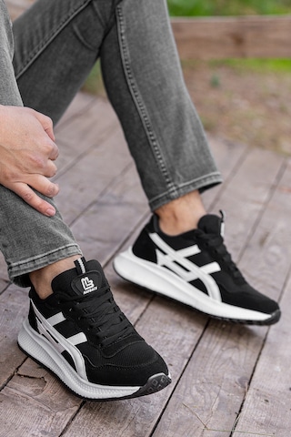 Garantili D120 Günlük Ortopedik Erkek Sneaker Spor Ayakkabı Siyah-beyaz