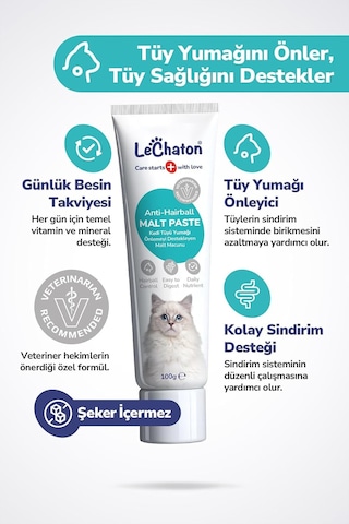 Kedi Tüy Döküm Dökülmesi Önleyici Engelleyici Tüy Sağlığı Tamamlayıcı Set, Malt Paste, Balık Yağı Omega