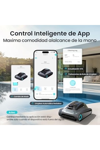 Aıper Scuba S1 App Havuz Robotu Havuz Temizleyici Ve Duvarlar, Geliştirilmiş Pilli Havuz Süpürgesi, 180 Dakika, Ultr