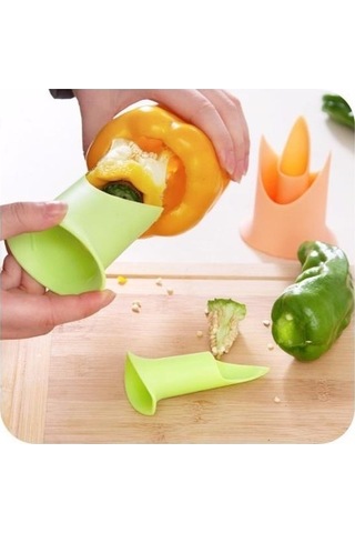 2 Adet/takım Yaratıcı Biber Tart Dilimleme Biber Tohumlu Sökücü Cihazı Mavi
