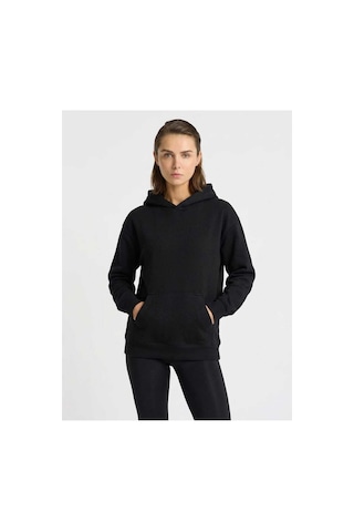 Mespu Kapüşonlu 3 İplik Kadın Sweatshirt Siyah Mespu Kapüşonlu 3 İplik Kadın Sweatshirt Siyah