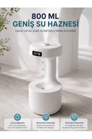 Ters Akan Su Damlası Nemlendirici 800 Ml Sessiz Ultrasonik Oda Nemlendirici Diğer