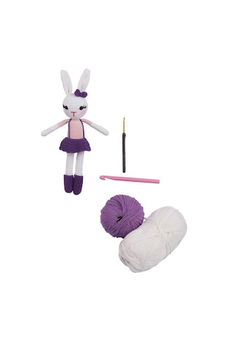 Amigurumi Organik Oyuncak-uyku Arkadaşı Tavşan-örme Mor Tavşan
