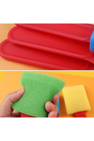 Willowhaven 7 Takım Sünger Fırça Seti - Çocuk Sanat Ve Resim Mühür Aracı Standart - Plastik+sünger, Ekolojik, Hafif Ve Güvenli