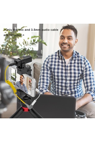 Skycıty Mini Kalp Şeklinde Kondansatörlü 3.5mm Arayüzlü Cep Telefonu Ve Kamera İçin Uyumlu Tepe Mikrofonu