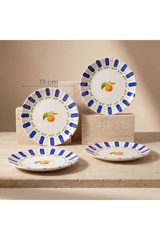 Güral Kayısı Desenli 4lü 19 Cm Porselen Pasta Tabağı Seti Diğer