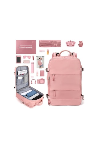 Seyahat Sırt Çantası Çok Bölmeli Sırt Çantası -mor Mor