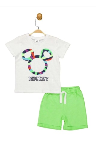 Mickey Mouse Lisanslı Erkek Çocuk Alt Üst Takım Mc17281 Beyaz