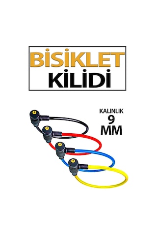 Trend Hause 9 Mm Bisiklet Kilidi Çift Anahtarlı Dayanıklı Çelik Halat, Güvenli Ve Uzun Ömürlü Koruma Lacivert