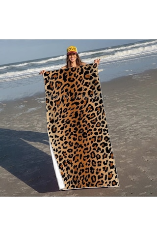 Zyzqstore Leopar Desenli Mikrofiber Banyo Havlusu, Hızlı Kuru Çok Renkli, Plaj/spora Uygun Çok Renkli