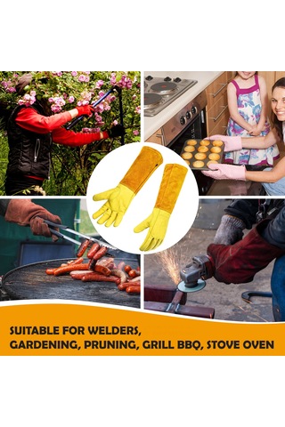 Yaleker Bahçe Çalışmaları İçin Deri Eldiven, Taban Kaymazlı, Uzun Kollü, Kahverengi, S Beden - Bahçe Bakımı Ve Çiçek Aşısı İçin Dayanıklı Eldivenler