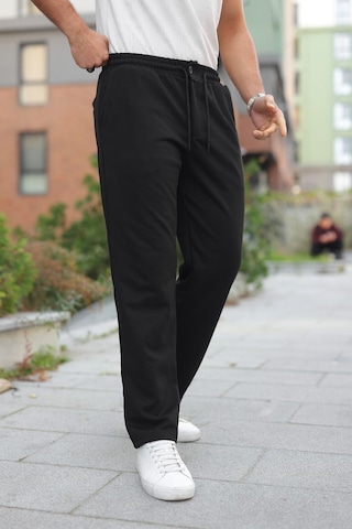 Vento Elegante Siyah Jogger Pantolon Fermuarlı Siyah Renk