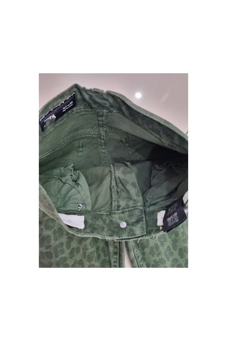 Uğur Bebe Kız Çocuk Yeşil Leopar Desenli Geniş Paça Kot Pantolon Ayarlanabilir Bel, Modern Bol Paça, Şık Günlük Kanvas Pantolon Yeşil Yeşil