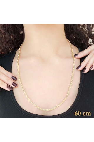 Çelik Zincir Altın Kaplama Burgu Model 4 Mm Zn-129 Altın