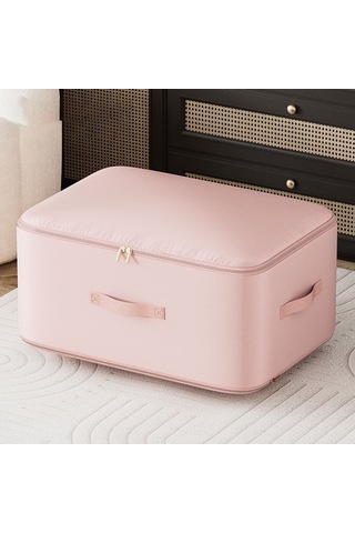 Yifomall Kıyafet Yorgan Saklama Çantası - Su Geçirmez Nem Engellici, Dayanıklı Çift Yönlü Fermuar, Geniş Tutamaklı Organize Kutusu Pembe 54x42x60 Cm Pembe