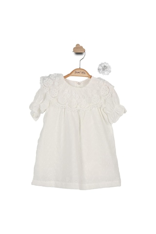 Dantel Yaka Fisto Çocuk Elbise Toka Takım 001