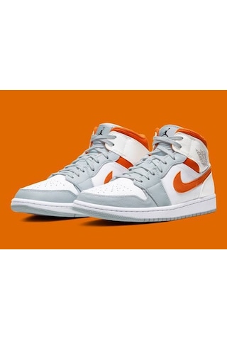 Nike Jordan 1 Mid Se Starfish Basketbol Ayakkabısı Beyaz - Turuncu