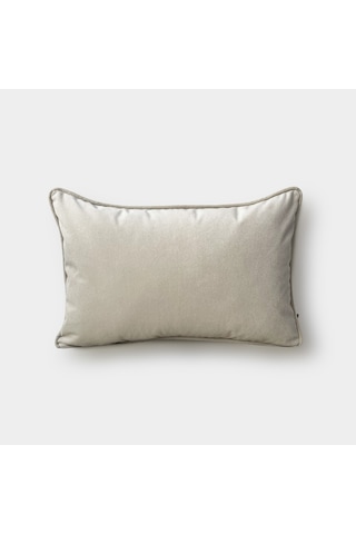 "taupe" Kadife Düz Kırlent Kılıfı - 30x50 - Krem Krem