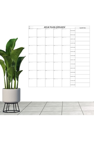 Aylık Planlayıcı Manyetik Duvar Stickerı Takvim Plan Çizelgesi Timya/go1395 204617 Siyah