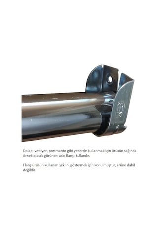 Yuvarlak Askı Borusu, 30 Cm, Parlak Metal, Mutfak, Banyo, Vestiyer, Portmanto, Çok Amaçlı Metalik