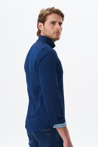 Arma Erkek Denim Jean Slim Fit / Dar Kesim Kot Dokuma Gömlek K9gkd1070 Lacivert