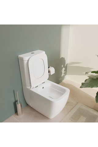 VitrA S25 Smooth Flush Kanalsız Beyaz Duvara Tam Dayalı Klozet Rezervuar Seti 9892b003-7201 Beyaz