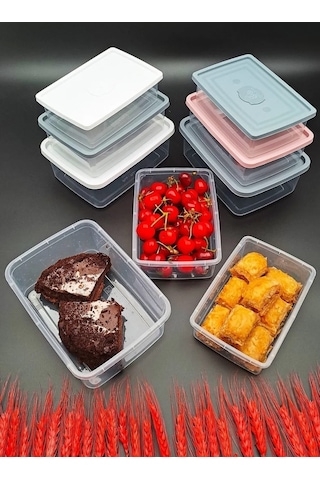 9 Adet Dikdörtgen Mikrodalga & Difriz Uyumlu Saklama Kabı
