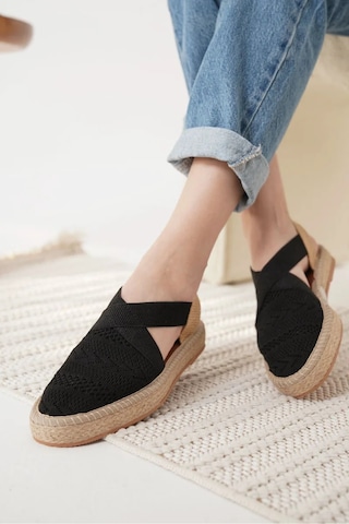 Trendella Kadın Siyah Espadril Ayakkabı Tr19my01a Kırmızı