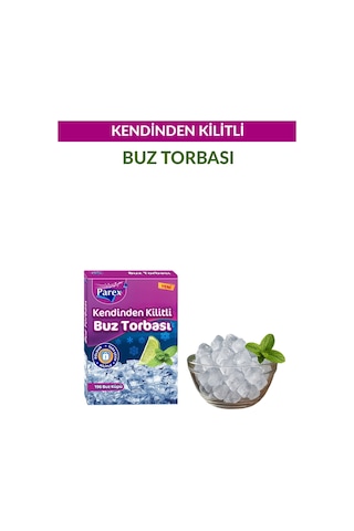 Kendinden Kilitli Buz Torbası 196 Buz Küpü Üçlü Set